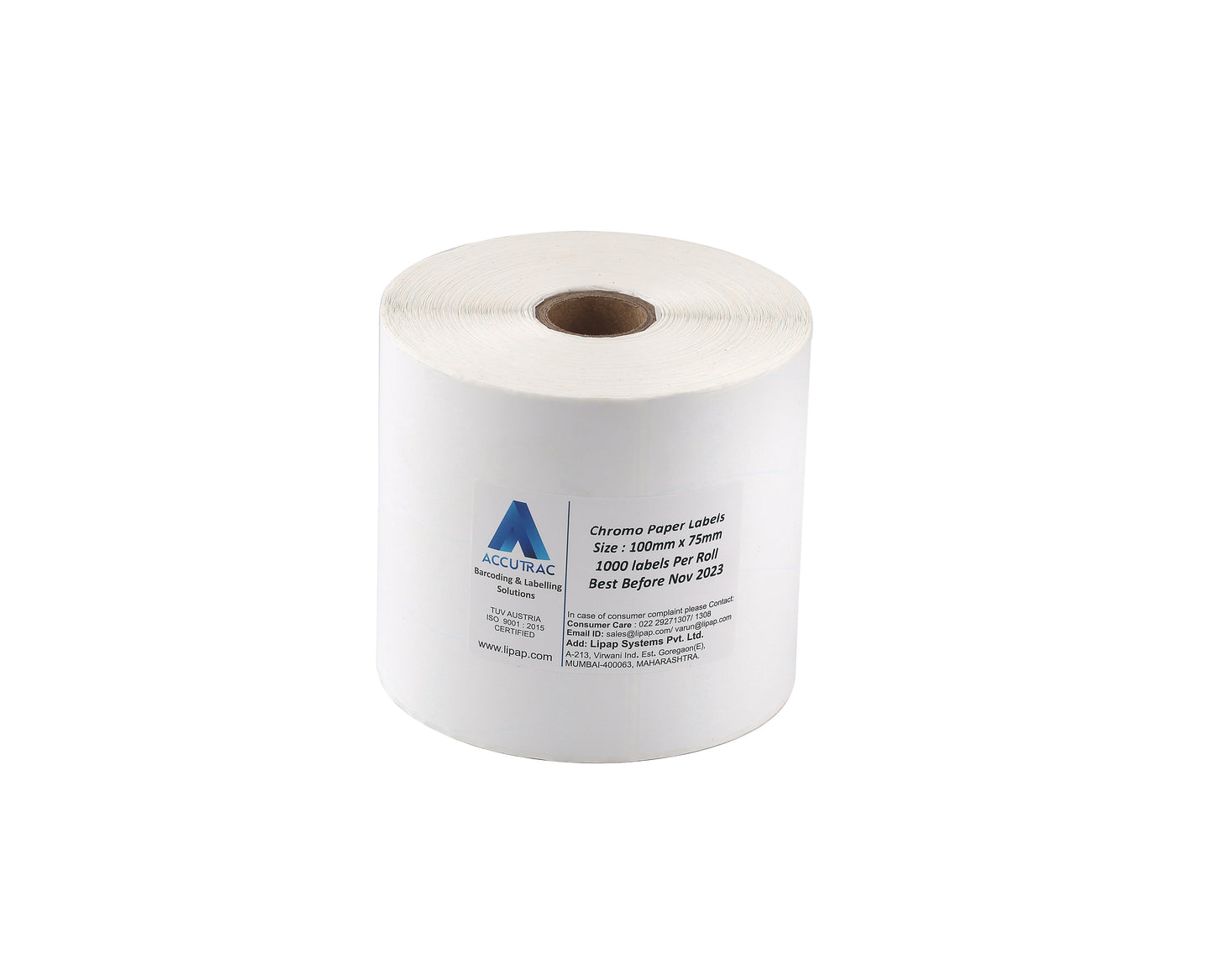 ACCUTRAC 100mm X 75mm Barcode Chromo Paper Labels Stickers (Pack of 3)