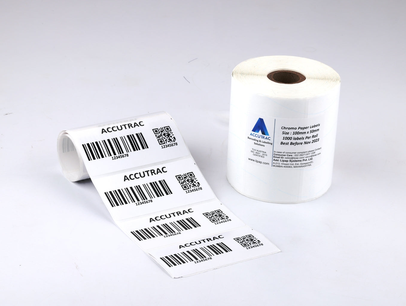 ACCUTRAC 100mm X 50mm Barcode Chromo Paper Label Stickers (Pack of 3)
