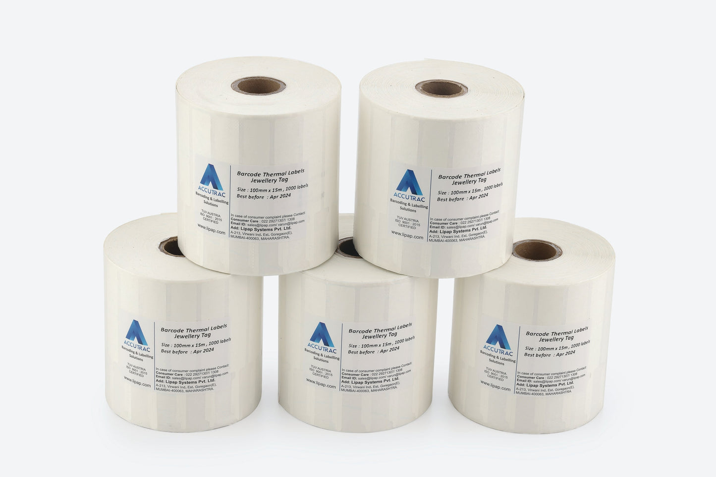 ACCUTRAC 100mm X 75mm Barcode Chromo Paper Labels Stickers (Pack of 3)