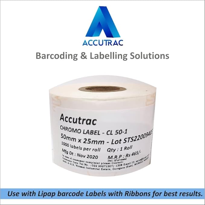 Accutrac 90 X 300 Meters Thermal Transfer Barcode Labels Ribbon Super Premium Wax for Printer TSC, Zebra, Citzen, Datamax, Thosiba, Sato Etc (Pack of 3)
