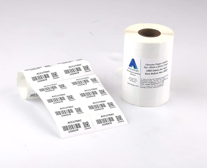 ACCUTRAC 50mm X 25mm Chromo Barcode Labels (Pack of 3)