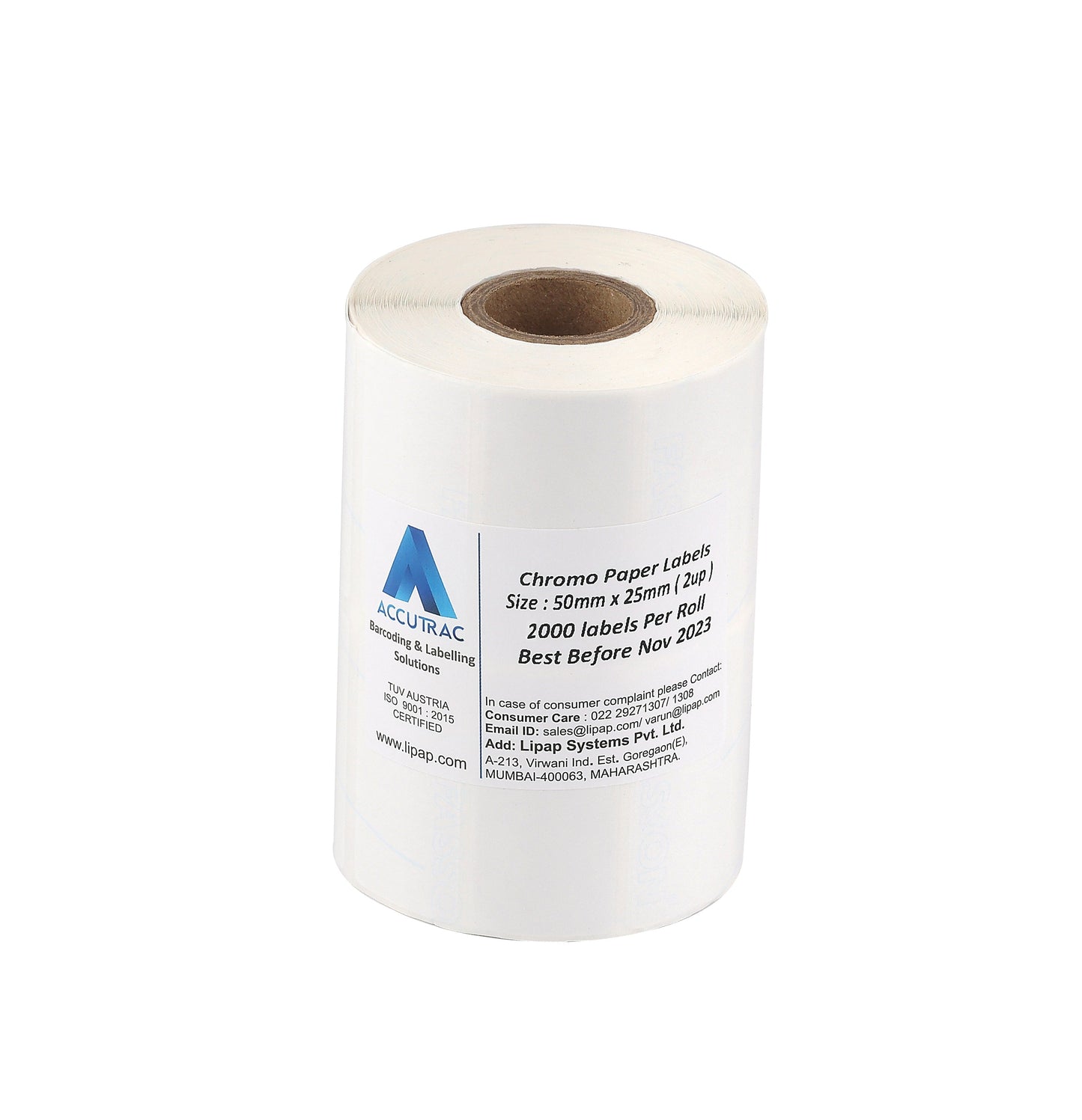 ACCUTRAC 50mm X 25mm Chromo Barcode Labels (Pack of 3)