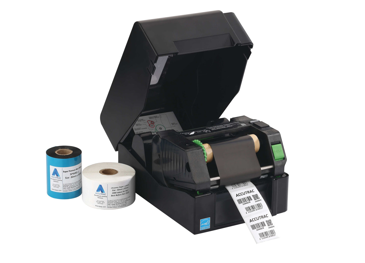 ACCUTRAC 50mm X 50mm Barcode Chromo Paper Labels Stickers (Pack of 3)