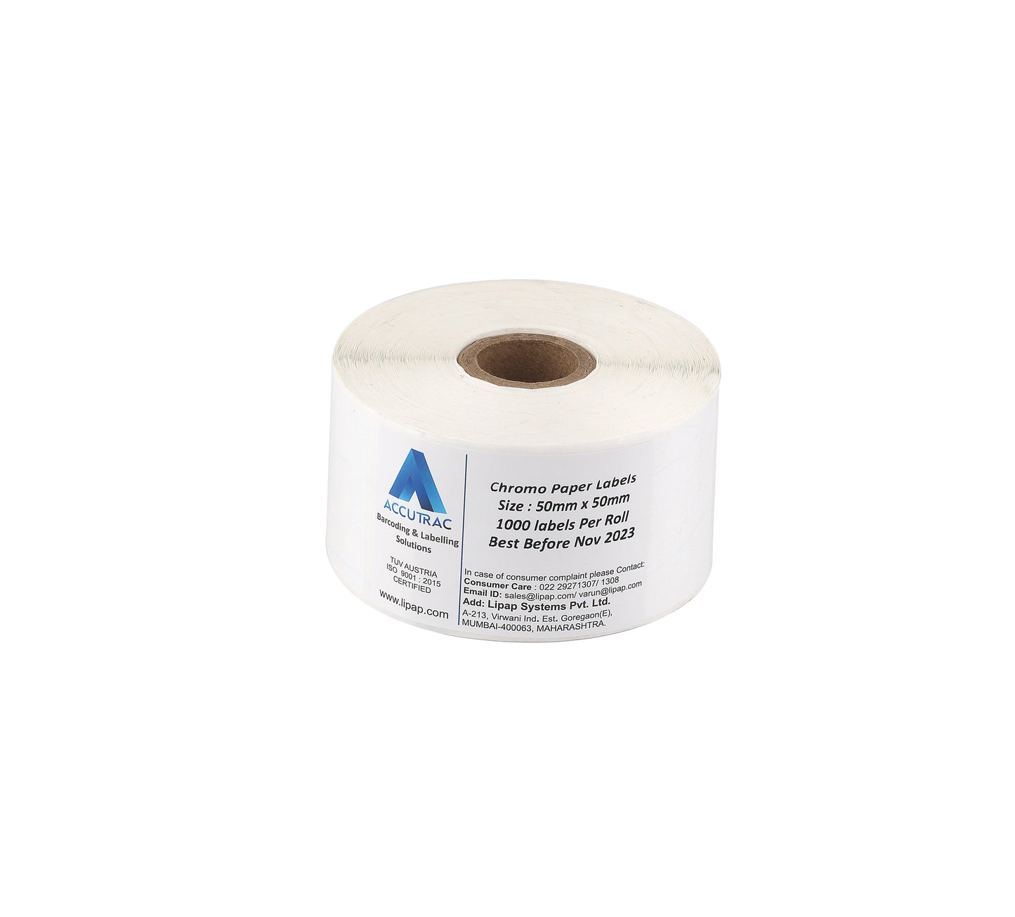 ACCUTRAC 50mm X 50mm Barcode Chromo Paper Labels Stickers (Pack of 3)