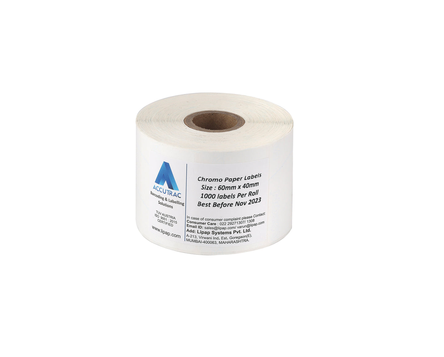 ACCUTRAC 60mm X 40mm Barcode Chromo Paper Labels Stickers (Pack of 5)