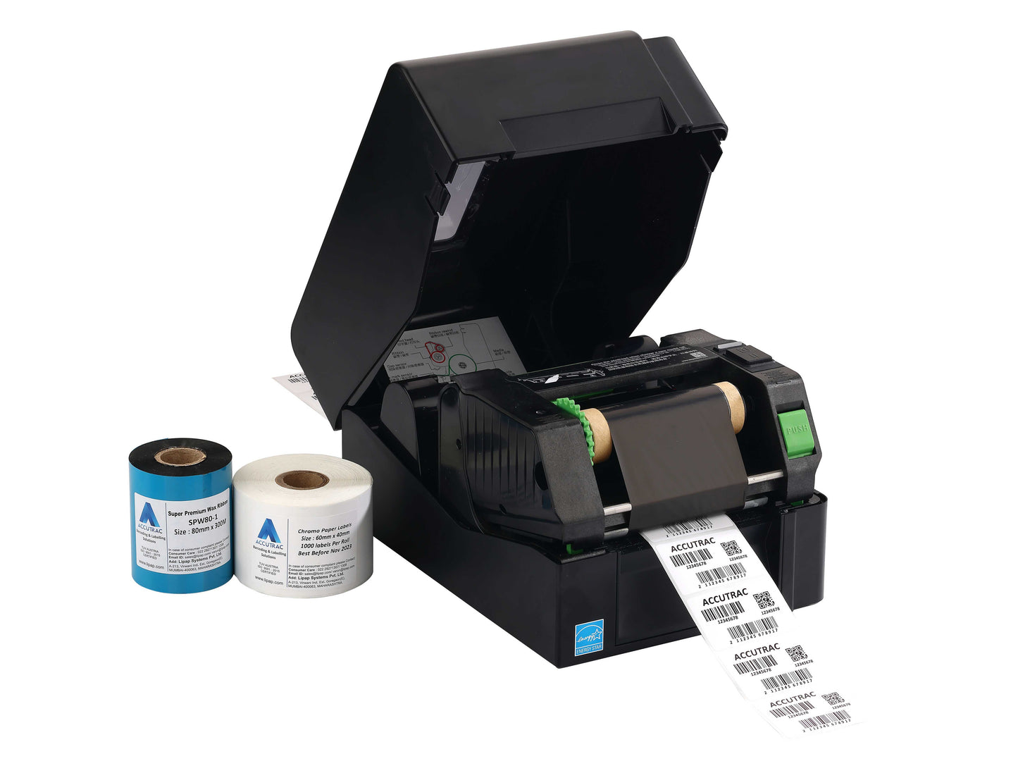 ACCUTRAC 60mm X 40mm Barcode Chromo Paper Labels Stickers (Pack of 5)