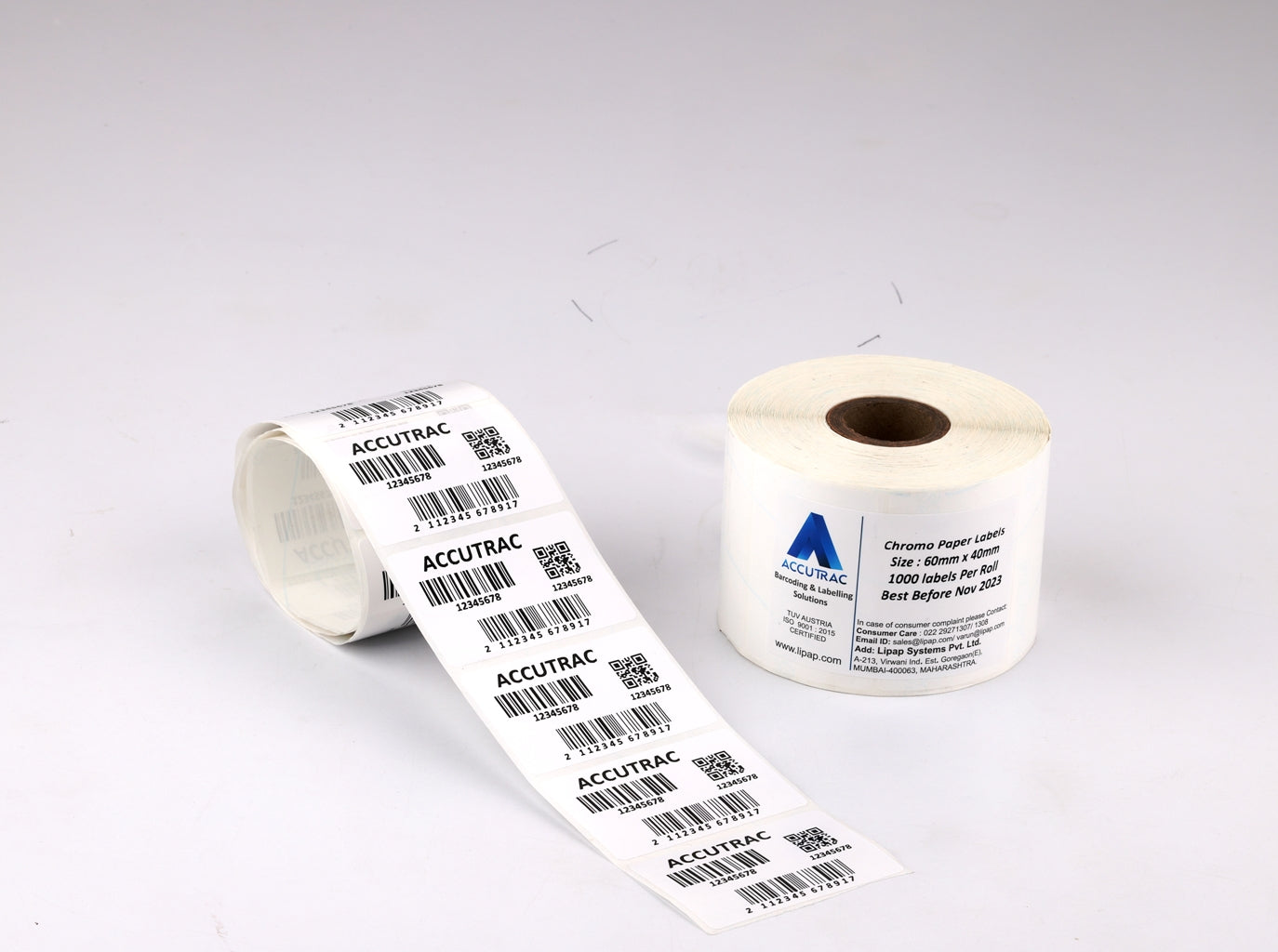ACCUTRAC 60mm X 40mm Barcode Chromo Paper Labels Stickers (Pack of 5)