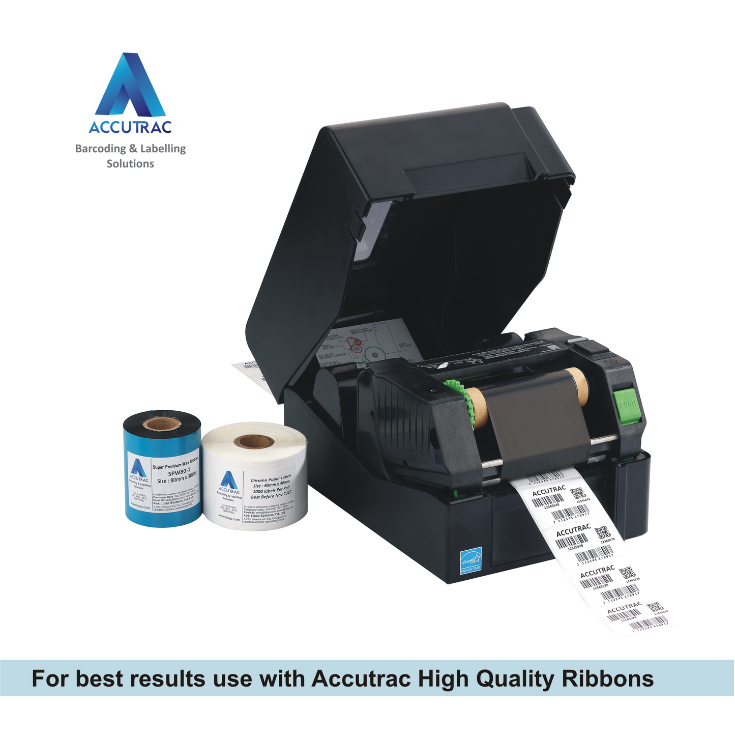 ACCUTRAC 75mm X 50mm Barcode Chromo Paper Labels Stickers (Pack of 3)