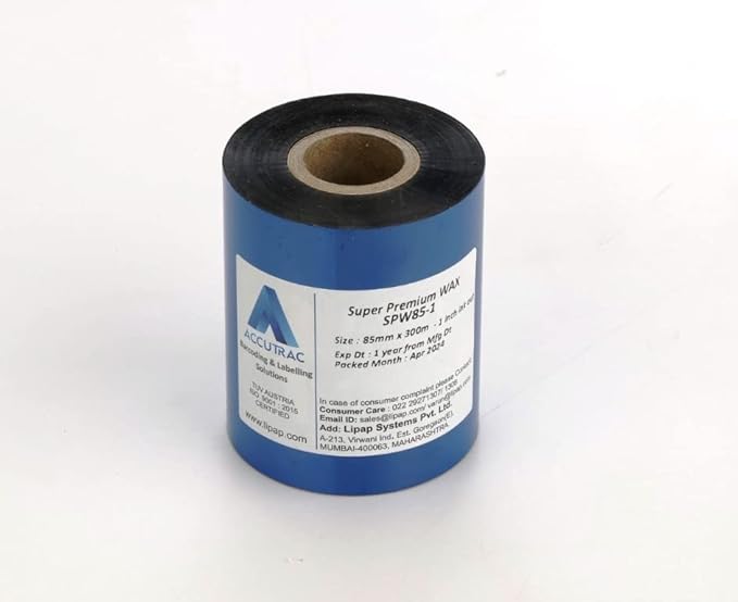 ACCUTRAC 85 X 300 Meters Thermal Transfer Barcode Labels Ribbon Premium Wax for Printer TSC, Zebra, Citzen, Datamax, Thosiba, Sato Etc (Pack of 3)
