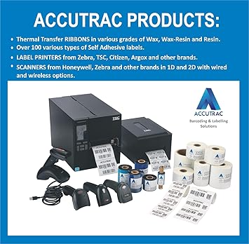 ACCUTRAC 38mm X 15mm Barcode Labels 2000 labels per Roll,1 up (Pack of 5)