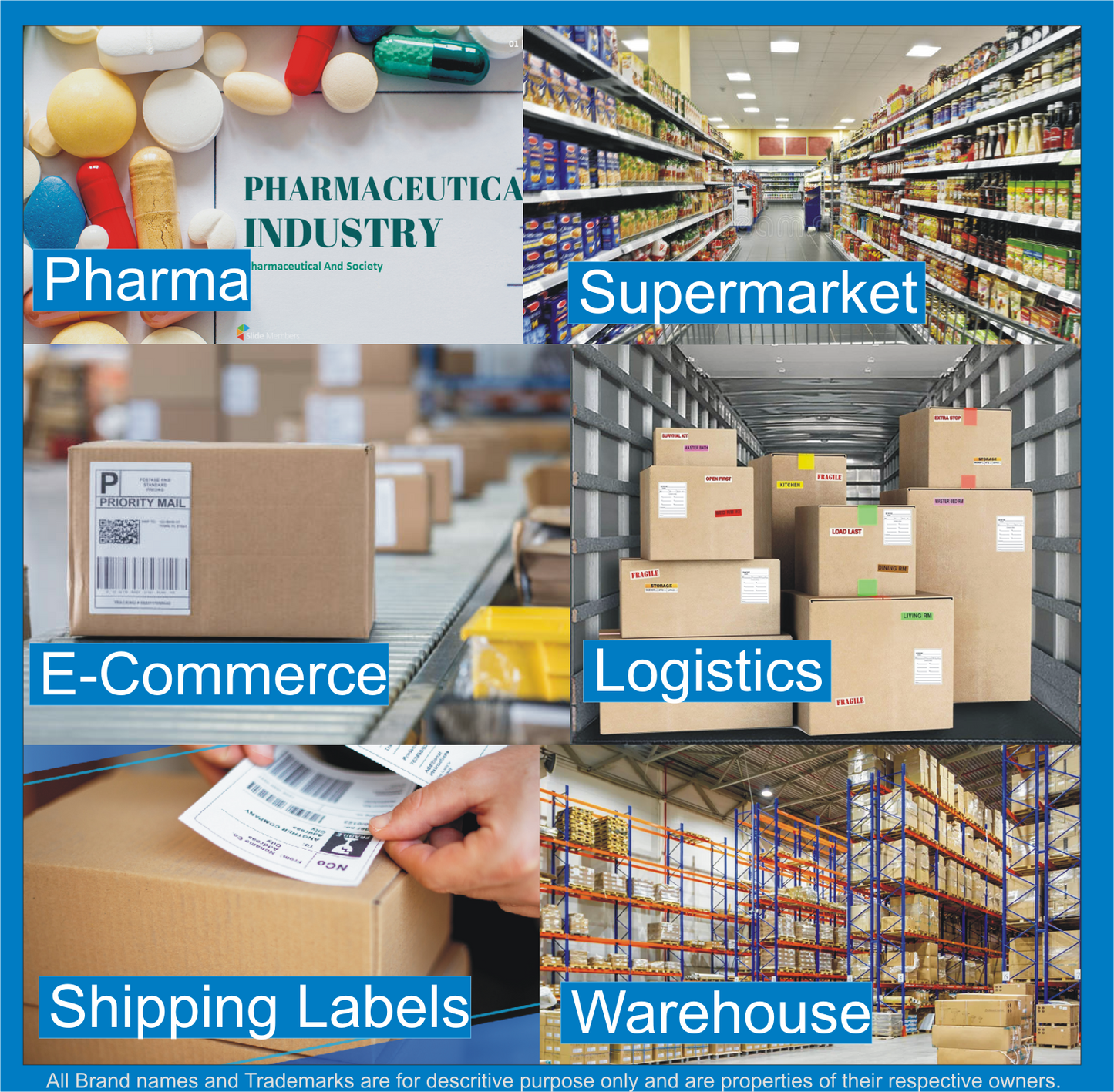 Direct Thermal (DT) Barcode Labels 50mm x 25mm (2" x 1"), with strong adhesive 1000 labels per roll, 1 up, 1 inch core (Pack of 5 Rolls-5000 stickers) in ACCUTRAC Brand