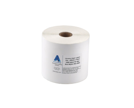 ACCUTRAC 100mm X 75mm Barcode Chromo Paper Labels Stickers (Pack of 3)