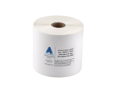 ACCUTRAC 100mm X 75mm Barcode Chromo Paper Labels Stickers (Pack of 3)