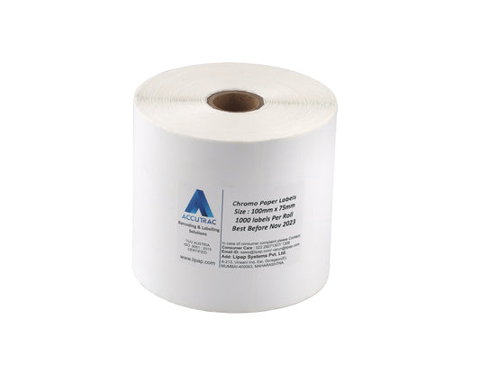 ACCUTRAC 100mm X 75mm Barcode Chromo Paper Labels Stickers (Pack of 3)