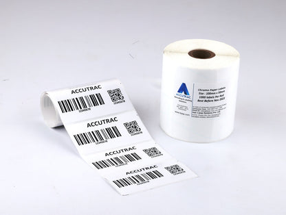 ACCUTRAC 100mm X 50mm Barcode Chromo Paper Label Stickers (Pack of 3)