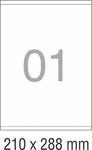 NovaJet Multipurpose Label for Inkjet/Laser Printer 1 Label (Size of Lable 210 mm x 297 mm) in A4 Sheet (100 Sheet)