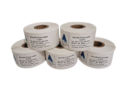 ACCUTRAC 38mm X 15mm Barcode Labels 2000 labels per Roll,1 up (Pack of 5)