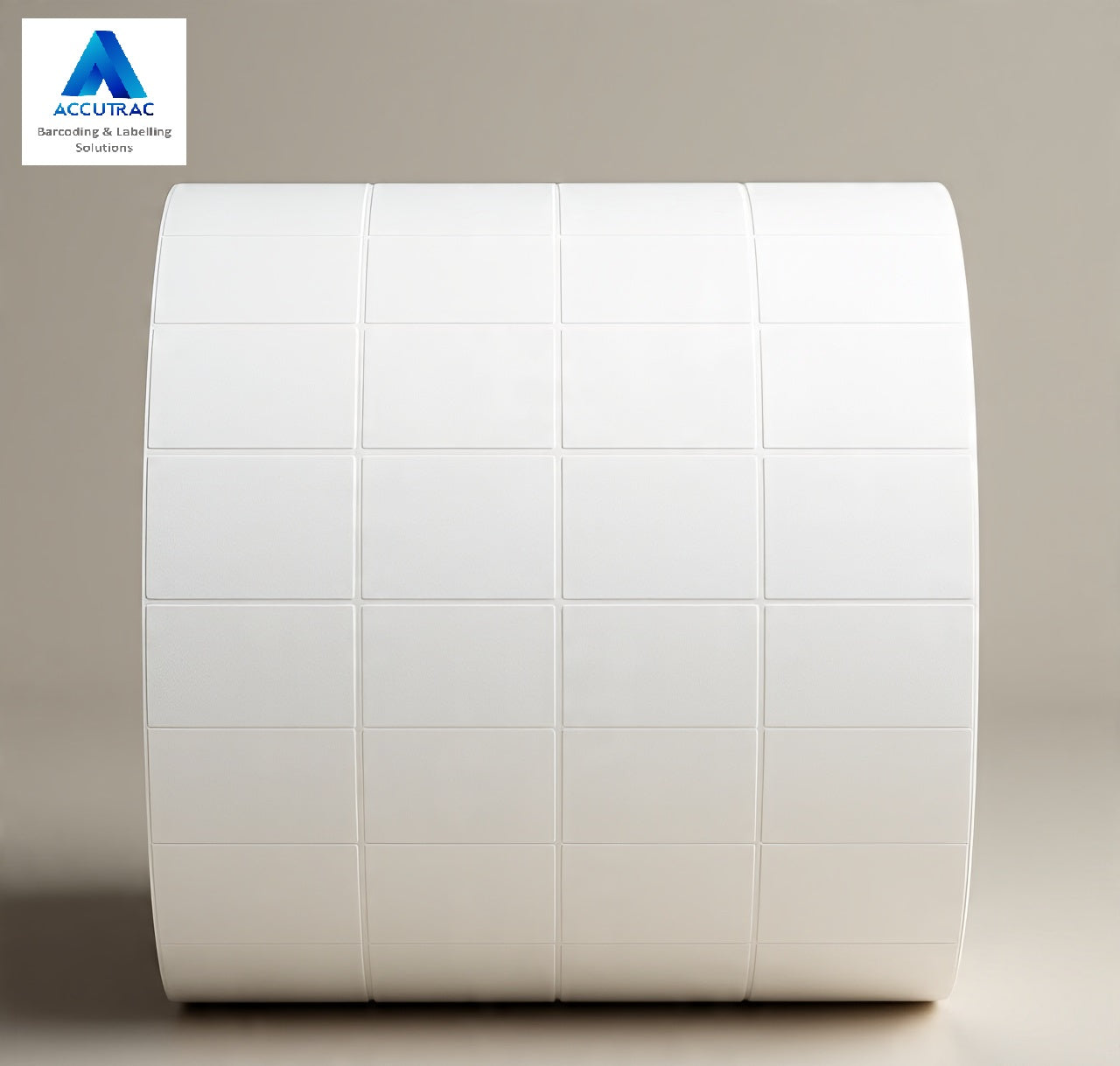 ACCUTRAC Chromo Barcode Labels, White, Square, 25mm x 25mm, Self Adhesive, 4000 Labels per Roll, 4-Up Pack of 5