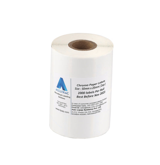 ACCUTRAC 50mm X 25mm Chromo Barcode Labels (Pack of 3)
