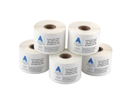ACCUTRAC 60mm X 40mm Barcode Chromo Paper Labels Stickers (Pack of 5)