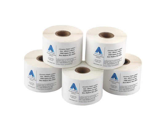 ACCUTRAC 60mm X 40mm Barcode Chromo Paper Labels Stickers (Pack of 5)