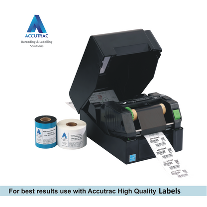 ACCUTRAC Eco Wax Resin Thermal Transfer Ribbon, Black, 110mm x 300m, compatible with TSC, Zebra, Citizen, Datamax, Toshiba, Sato Printers (Pack 3)