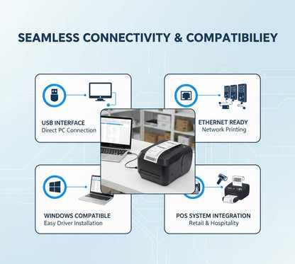 TSC TL240 Desktop Thermal Transfer Barcode Printer with USB Connectivity 203 DPI Bar Code Label Printer, Black