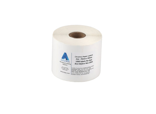 ACCUTRAC 75mm X 50mm Barcode Chromo Paper Labels Stickers (Pack of 3)