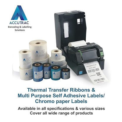 Chromo paper labels-100mm x 150mm-with strong adhesive 500 labels per roll-1up-1 inch core (Pack of 5-total 2500 stickers) in ACCUTRAC Brand