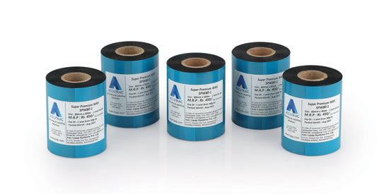 ACCUTRAC 80mm X 300 Meters Thermal Transfer Barcode Labels Ribbon Premium Wax - PACK of 5