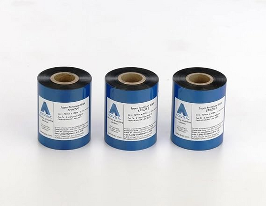 ACCUTRAC 70mm X 300 Meters Thermal Transfer Barcode Labels Ribbon Premium Wax for Printer TSC, Zebra, Citzen, Datamax, Thosiba, Sato Etc (Pack of 3)