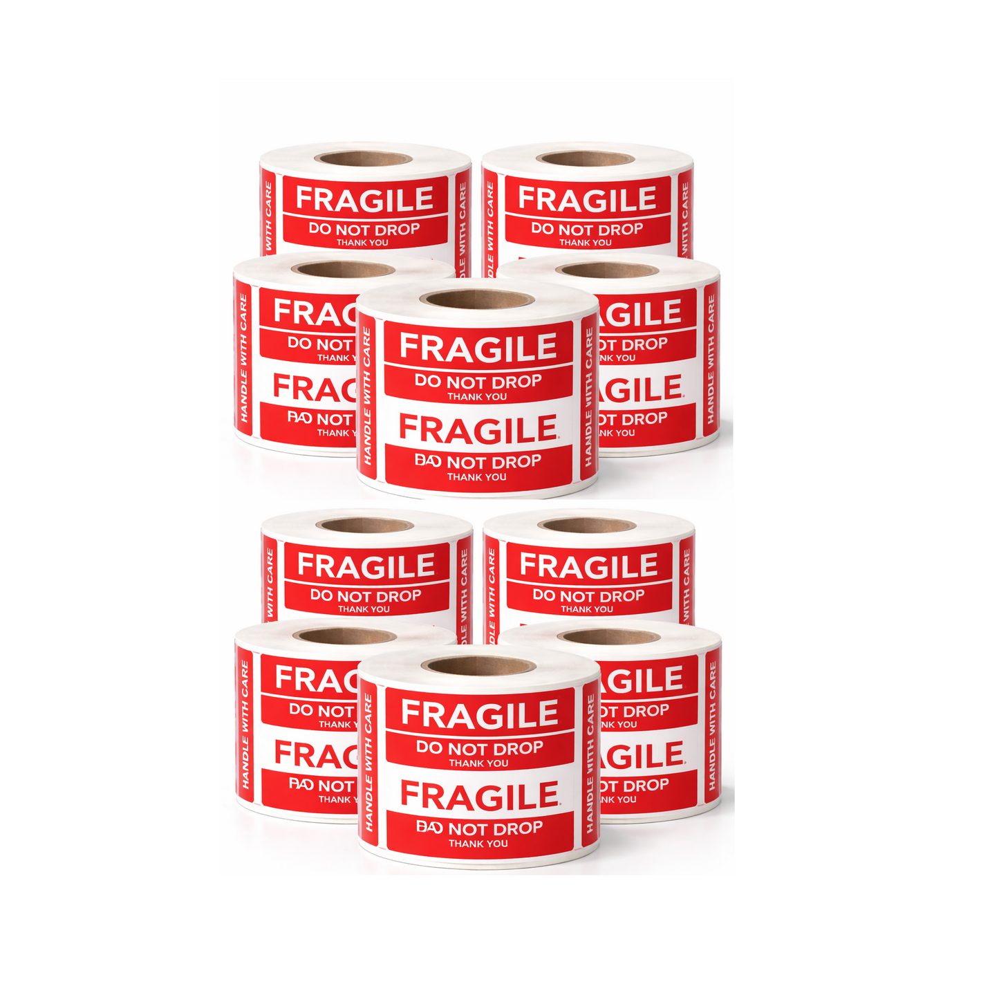 ACCUTRAC Fragile Chromo Labels 75mm x 50mm (3" x 2") Handle with Care Shipping Stickers, with Strong Adhesive 500 Stickers per roll, 1 up, 1 inch core, Pack of 10 ( 5000 labels ) in ACCUTRAC Brand