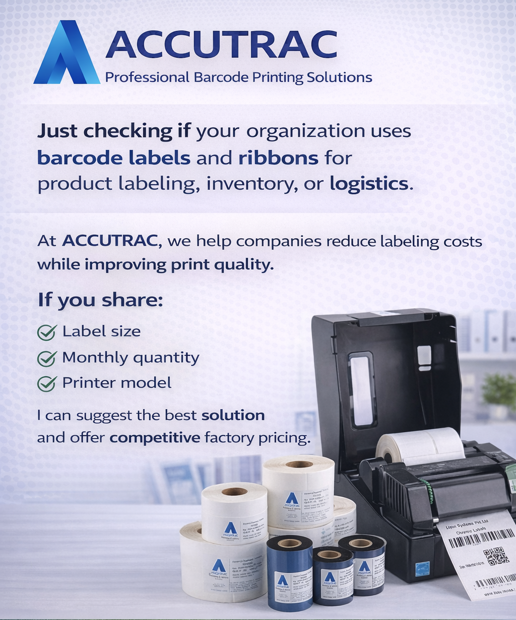 ACCUTRAC Eco Wax Resin Thermal Transfer Ribbon, Black, 110mm x 300m, compatible with TSC, Zebra, Citizen, Datamax, Toshiba, Sato Printers (Pack 3)