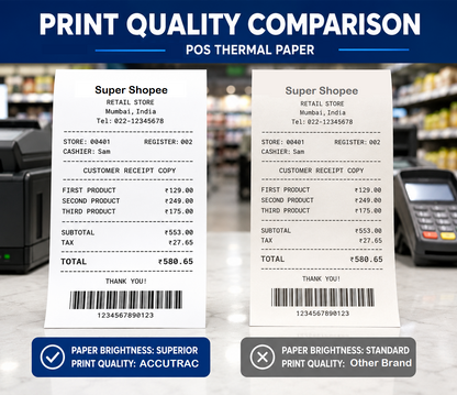 Receipt Thermal Paper Rolls, Pack of 10 Rolls 79mm(3inch) x 50 Meter Size, Smooth Surface Smudge & Jam-Free Rolls for Cash, Retail, Restaurants Billing Receipt