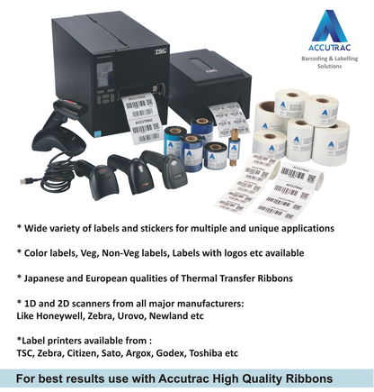 ACCUTRAC Eco Wax Resin Thermal Transfer Ribbon, Black, 110mm x 300m, compatible with TSC, Zebra, Citizen, Datamax, Toshiba, Sato Printers (Pack 3)