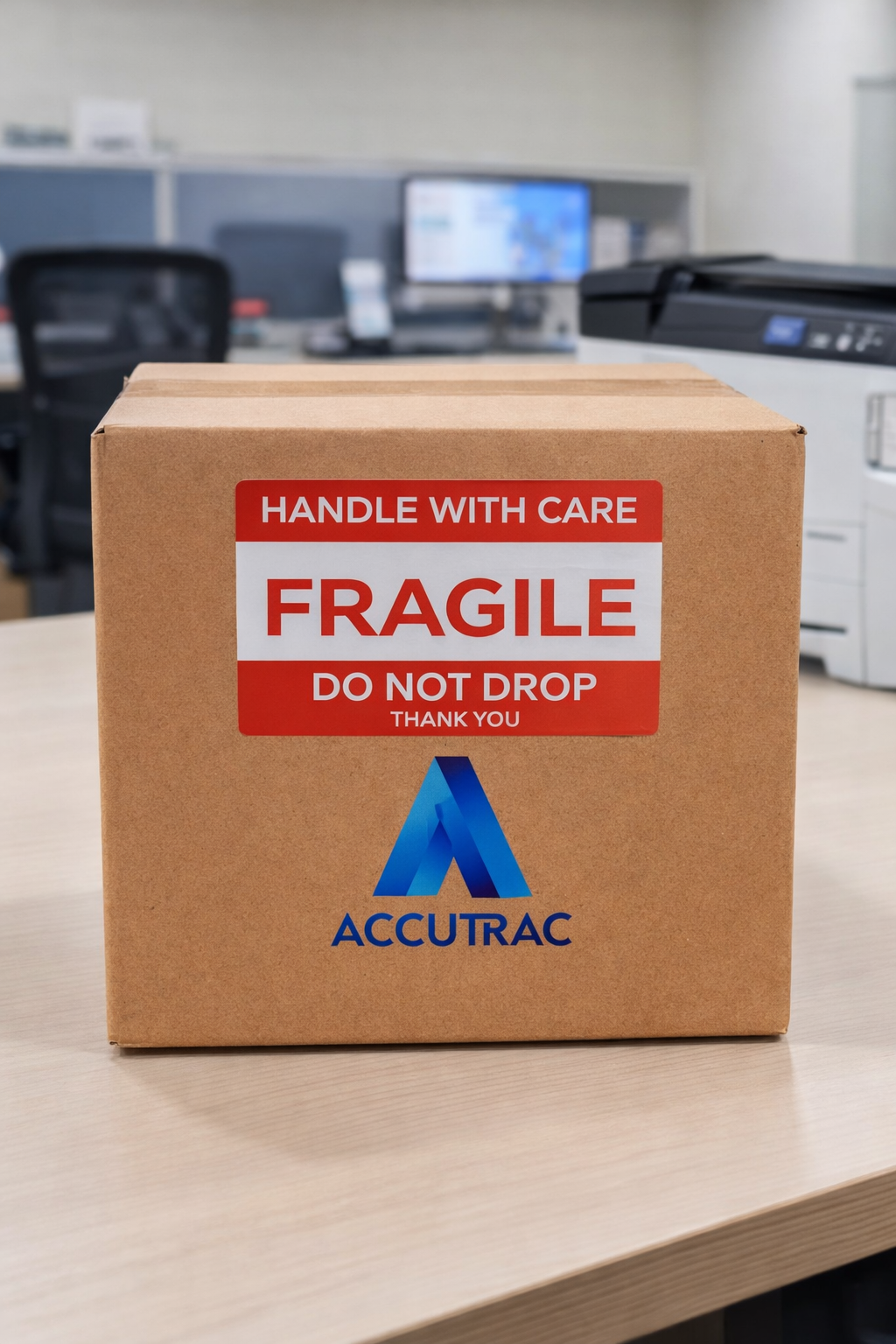 ACCUTRAC Fragile Chromo Labels 75mm x 50mm (3" x 2") Handle with Care Shipping Stickers, with Strong Adhesive 500 Stickers per roll, 1 up, 1 inch core, Pack of 10 ( 5000 labels ) in ACCUTRAC Brand