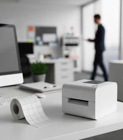 ACCUTRAC Chromo Barcode Labels, White, Square, 25mm x 25mm, Self Adhesive, 4000 Labels per Roll, 4-Up Pack of 5