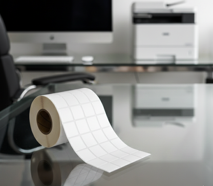 ACCUTRAC Chromo Barcode Labels, White, Square, 25mm x 25mm, Self Adhesive, 4000 Labels per Roll, 4-Up Pack of 5