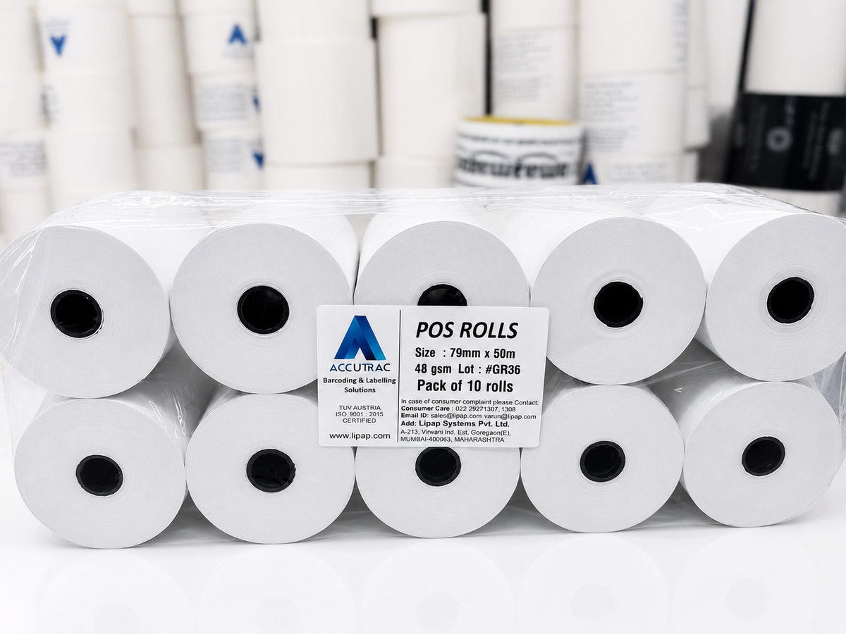 Receipt Thermal Paper Rolls, Pack of 10 Rolls 79mm(3inch) x 50 Meter Size, Smooth Surface Smudge & Jam-Free Rolls for Cash, Retail, Restaurants Billing Receipt