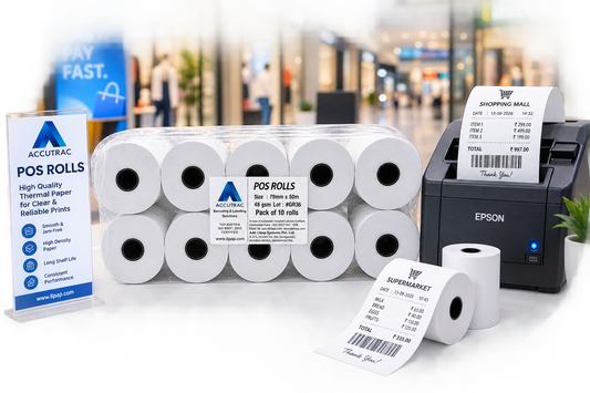 Receipt Thermal Paper Rolls, Pack of 10 Rolls 79mm(3inch) x 50 Meter Size, Smooth Surface Smudge & Jam-Free Rolls for Cash, Retail, Restaurants Billing Receipt
