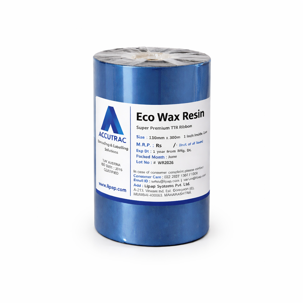 ACCUTRAC Eco Wax Resin Thermal Transfer Ribbon, Black, 110mm x 300m, compatible with TSC, Zebra, Citizen, Datamax, Toshiba, Sato Printers (Pack 3)