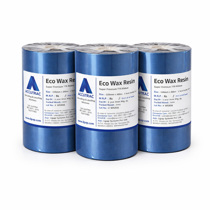 ACCUTRAC Eco Wax Resin Thermal Transfer Ribbon, Black, 110mm x 300m, compatible with TSC, Zebra, Citizen, Datamax, Toshiba, Sato Printers (Pack 3)