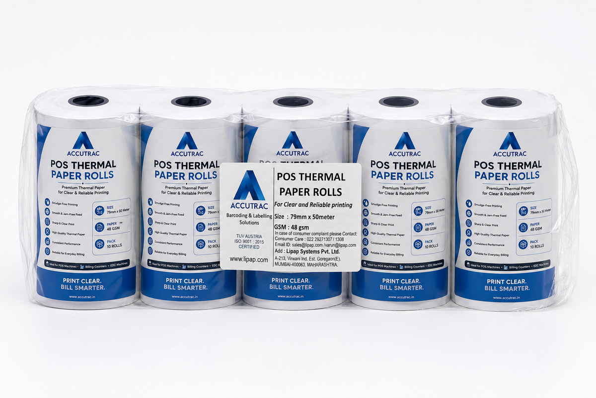 Receipt Thermal Paper Rolls, Pack of 10 Rolls 79mm(3inch) x 50 Meter Size, Smooth Surface Smudge & Jam-Free Rolls for Cash, Retail, Restaurants Billing Receipt