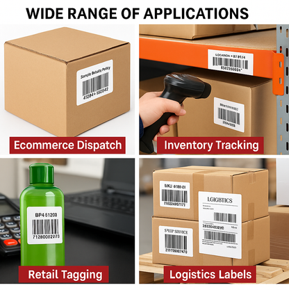 ACCUTRAC Fragile Chromo Labels 75mm x 50mm (3" x 2") Handle with Care Shipping Stickers, with Strong Adhesive 500 Stickers per roll, 1 up, 1 inch core, Pack of 10 ( 5000 labels ) in ACCUTRAC Brand